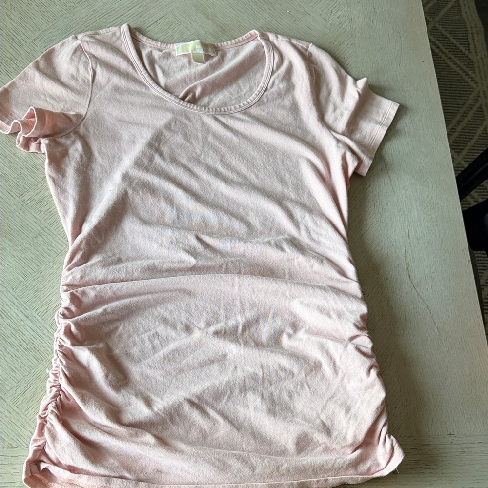 Michael Kors Light Pink Ruched Tunic Top